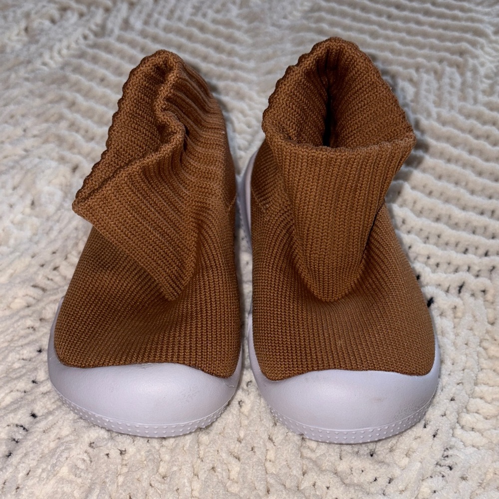 Toddler Sock Shoes Brown 12-18months